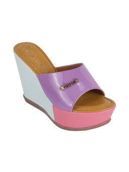 Catwalk - Women Round Toe Purple Wedges