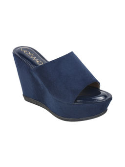 Catwalk - Women Round Toe Blue Wedges