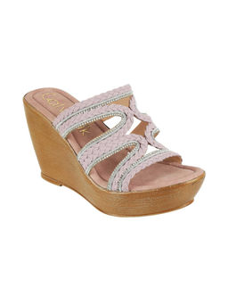 Catwalk - Women Round Toe Pink Wedges
