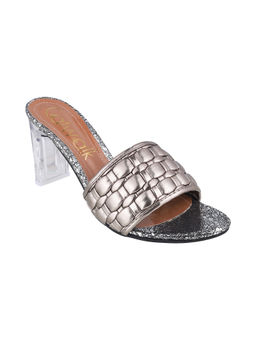 Catwalk - Women Round Toe Metallic Heeled Sandals
