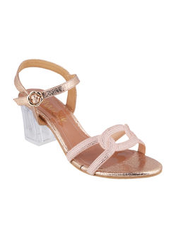 Catwalk - Women Round Toe Rose Gold Heeled Sandals