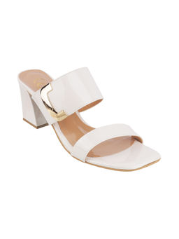 Catwalk - Women Square Toe White Heeled Sandals