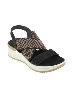 Catwalk - Women Round Toe Black Sandals