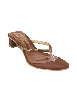 Catwalk - Women Round Toe Brown Heeled Sandals