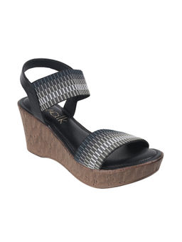 Catwalk - Women Round Toe Black Wedges