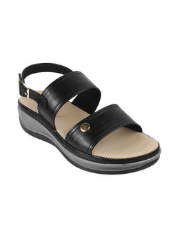 Catwalk - Women Round Toe Black Sandals