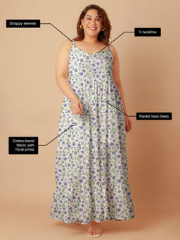 Zink London - Womens White Floral Print Tiered Maxi Dress