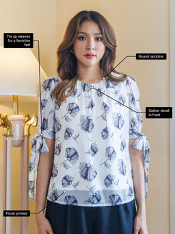 Zink London - Womens White Printed Basic Top