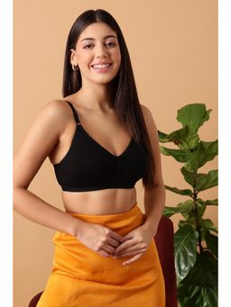 Clovia - Cotton Non-Padded Non-Wired T-Shirt Bra - Black