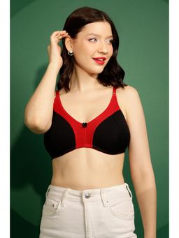 Clovia - Cotton Rich Solid Non-Padded Full Cup Wire Free Everyday Bra - Black