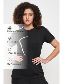 Clovia - Comfort Fit Active T-shirt in Black