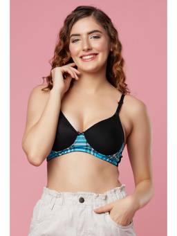 Clovia - Polyamide Solid Padded Demi Cup Wire Free Push-Up Bra - Black