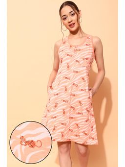 Clovia - Cotton Animal Print Short Nightdress With Pocket