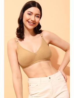 Clovia - Non-padded Non-wired Full Figure Bra In Skin Colour - Cotton