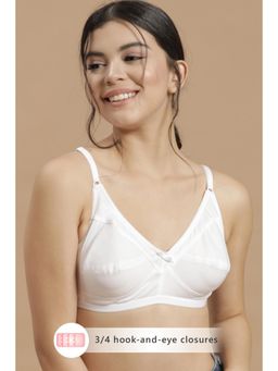 Clovia - Cotton Rich Solid Non-Padded Full Cup Wire Free Everyday Bra - White