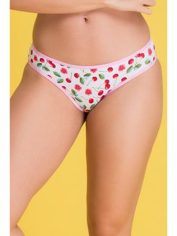 Clovia - Low Waist Cherry Print Bikini Panty In White