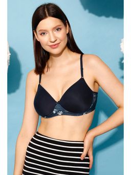 Clovia - Padded Non-Wired Full Cup T-Shirt Bra In Navy
