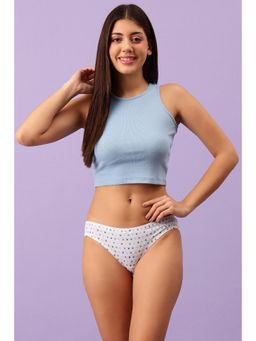 Clovia - 100% Cotton Low Waist Inner Elastic Bikini Panty - White