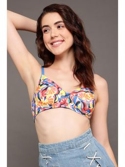 Clovia - Polyamide Printed Padded Full Cup Wire Free T-shirt Bra - Multi-Color