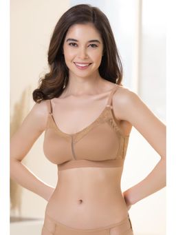 Clovia - Cotton Solid Non-Padded Full Cup Wire Free Everyday Bra - Beige