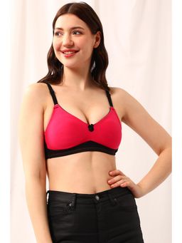 Clovia - Cotton Solid Non-Padded Full Cup Wire Free T-Shirt Bra - Pink