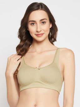 Clovia - Cotton Solid Non-Padded Full Cup Wire Free Everyday Bra - Green