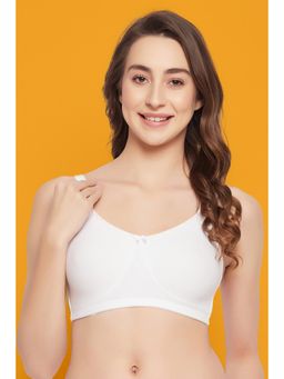 Clovia - Cotton Solid Non-Padded Full Cup Wire Free Everyday Bra - White