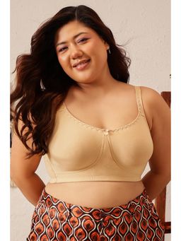 Clovia - Cotton Solid Non-Padded Full Cup Wire Free Everyday Bra - Beige