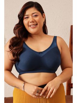 Clovia - Cotton Solid Non-Padded Full Cup Wire Free Everyday Bra - Blue