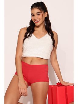 Clovia - 100 Percent Cotton Medium Waist Outer Elastic Boyshorts Panty