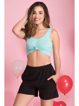 Clovia - Cotton Non-Padded Non-Wired Racerback Bra & Low Waist Bikini Panty - White