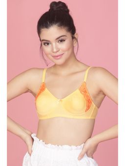 Clovia - Cotton Rich Solid Non-Padded Full Cup Wire Free Everyday Bra - Light Yellow