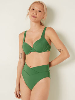Victoria's Secret - Green Crossover High-Waist Bikini Bottom (2XL)