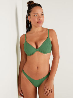 Victoria's Secret - Green Crinkle Push-Up Bikini Top (XL)