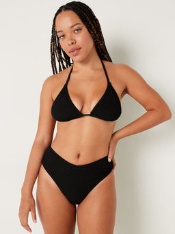 Victoria's Secret - Crinkle Black High-Waist Cheeky Bikini Bottom