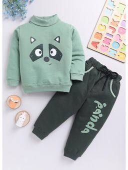 Toonyport - Boys Graphic Sweatshirt with Joggers- Olive