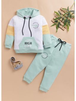 Toonyport - Boys Colorblock Hoodie with Joggers- Mint Green
