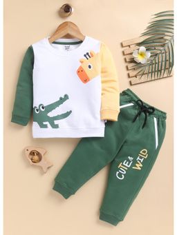 Toonyport - Boys Graphic Sweatshirt with Joggers- Green