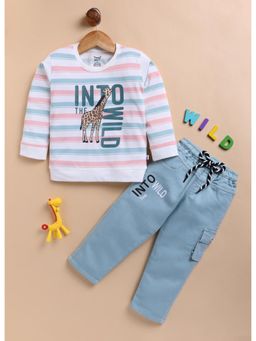 Toonyport - Boys Stripes Sweatshirt with Trouser- Multi-Color