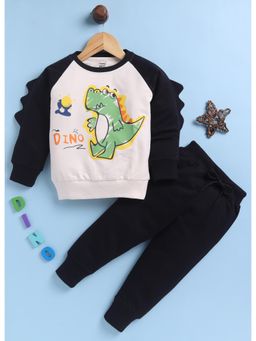 Toonyport - Boys Graphic Sweatshirt with Joggers- Black and White