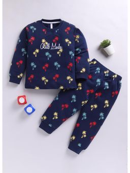 Toonyport - Boys Printed Sweatshirt with Joggers- Navy Blue