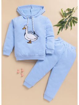 Toonyport - Boys Embroidered Hoodie with Joggers- Blue