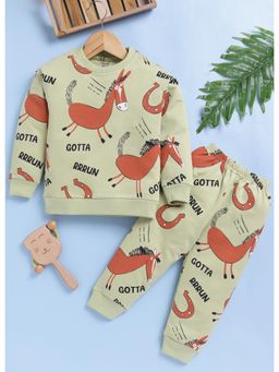 Toonyport - Boys Graphic Sweatshirt with Joggers- Green