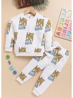 Toonyport - Boys Graphic Sweatshirt with Joggers- White