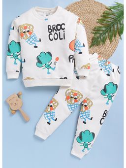 Toonyport - Boys Graphic Sweatshirt with Joggers- White