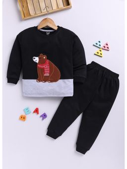 Toonyport - Boys Colorblock Sweatshirt with Joggers- Black