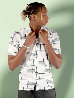 BOTABOCHI - Mens Geometric Summer Print Half Sleeve Shirt