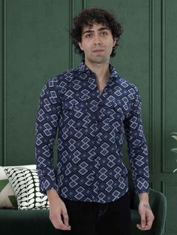 BOTABOCHI - Mens Jute Diamond Print Full Sleeve Shirt