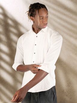 BOTABOCHI - Mens Textured Full Sleeve Casual Shirt