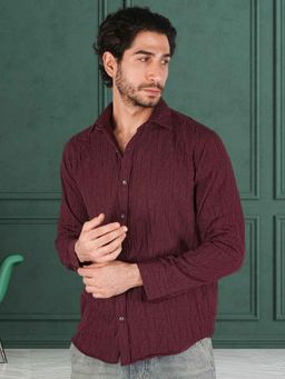 BOTABOCHI - Mens Full Sleeve Textured Shirt